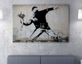 Wallity Cuadro sobre lienzo Rage, Flower Thrower (50 x 70 cm)